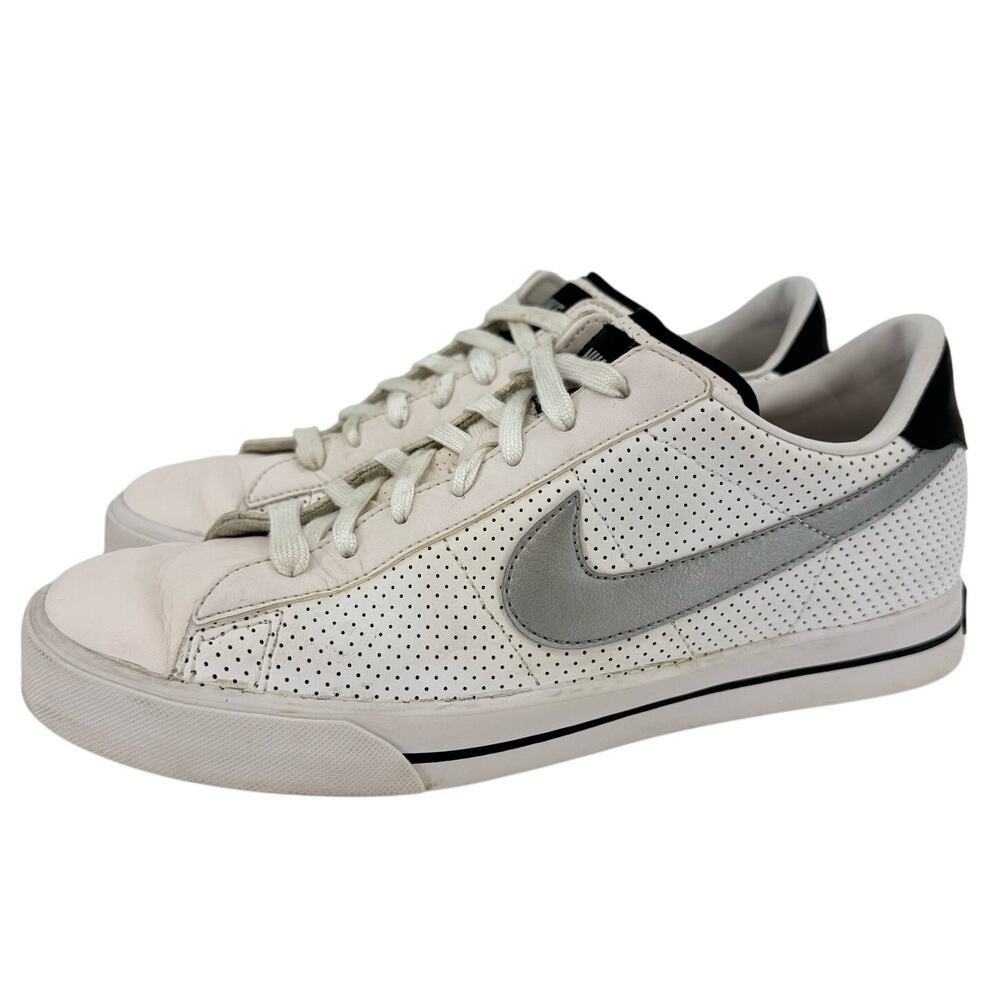 Nike Sweet Classic White Leather Silver Swoosh Low Top Sneaker Men's Size 10
